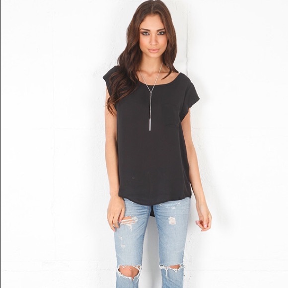 JOIE silk black rancher top