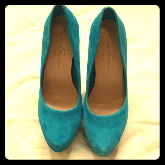 Jessica Simpson Teal Heels