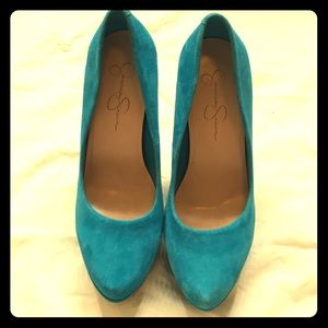 Jessica Simpson Teal Heels