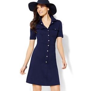 NY & Company Navy Casual Dress Medium