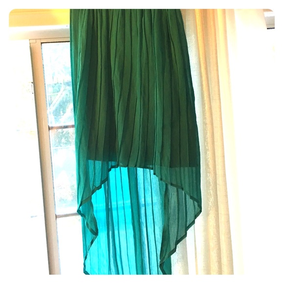 Teal High-low maxi skirt