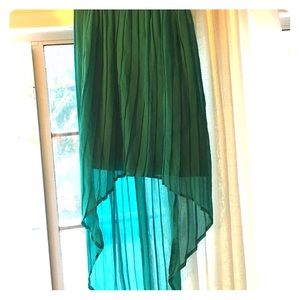 Teal High-low maxi skirt