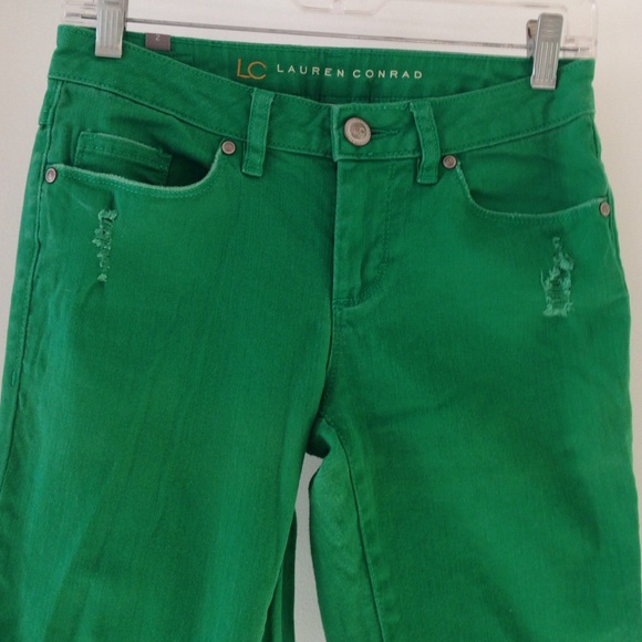 Green skinny Lauren Conrad jeans