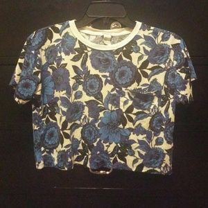Forever 21 Bue Floral Crop