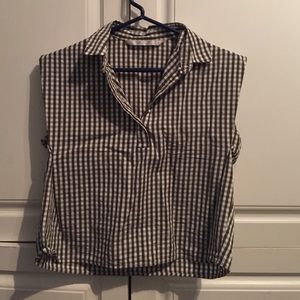 Gingham crop summer shirt