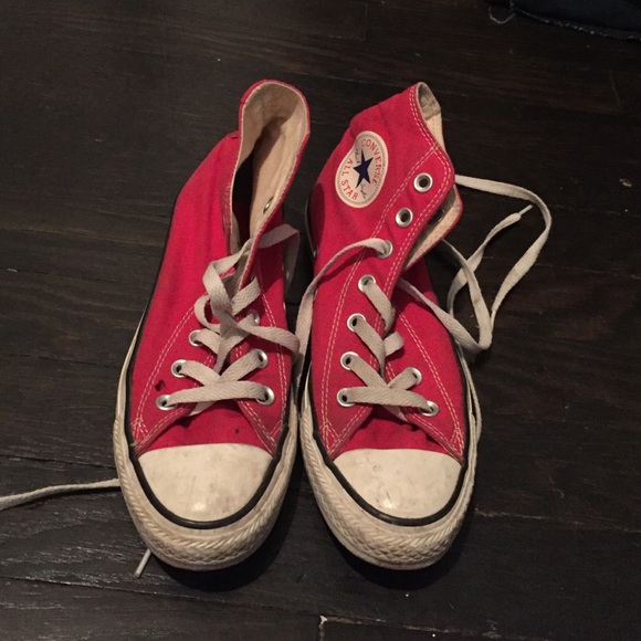 Red high top converse