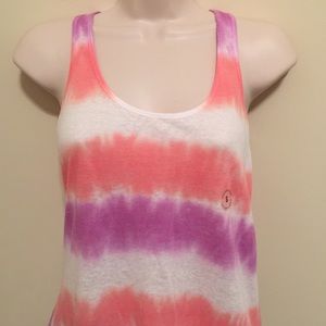 Racer back tank with tie dye stripe