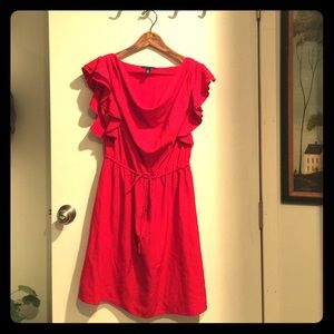 New Tommy Hilfiger red ruffled sleeve dress
