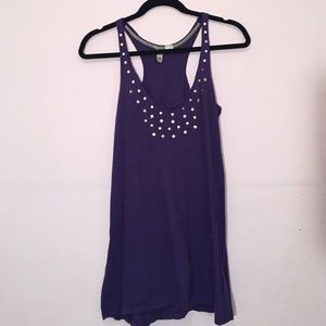 Deep purple Element brand jeweled tank top