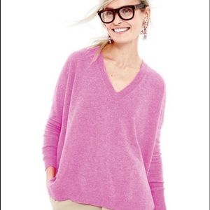 Cashmere J. Crew v-neck sweater in pink