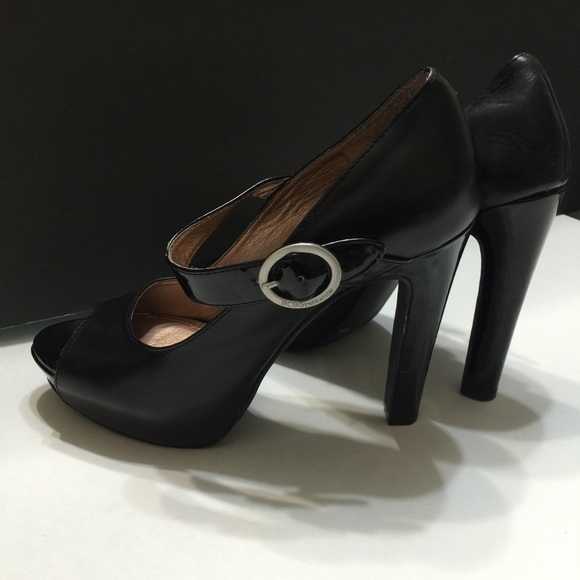 BCBGeneration Platform Peep-Toe Mary-Janes