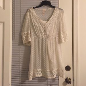Off white lace shirt with built in cami