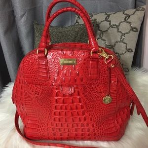 Brahmin Red Croc Satchel