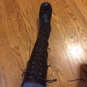 Black lace up boots