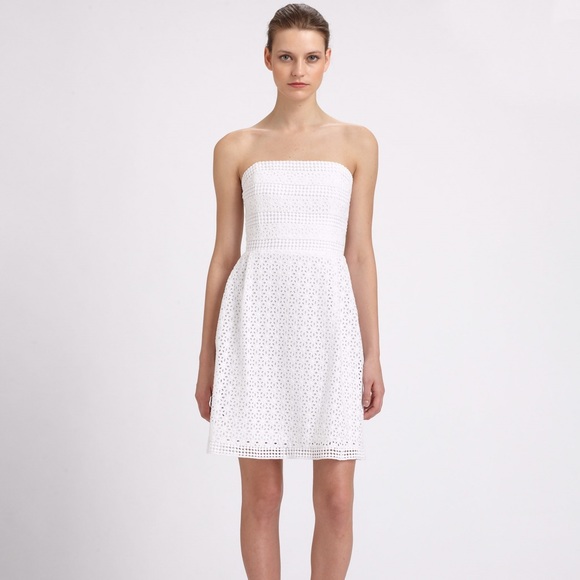 LAUNDRY white eyelet summer dress