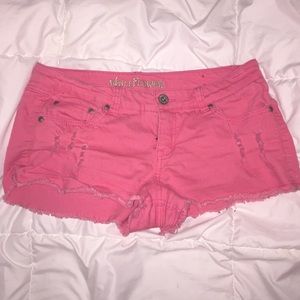 Hot pink jean shorts