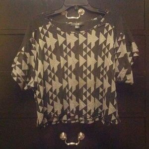 Forever21 Black Geometric crop