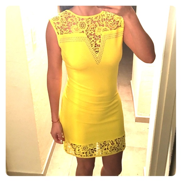 Yellow mini dress