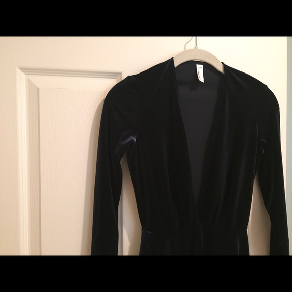 American Apparel Deep V Velvet Dress