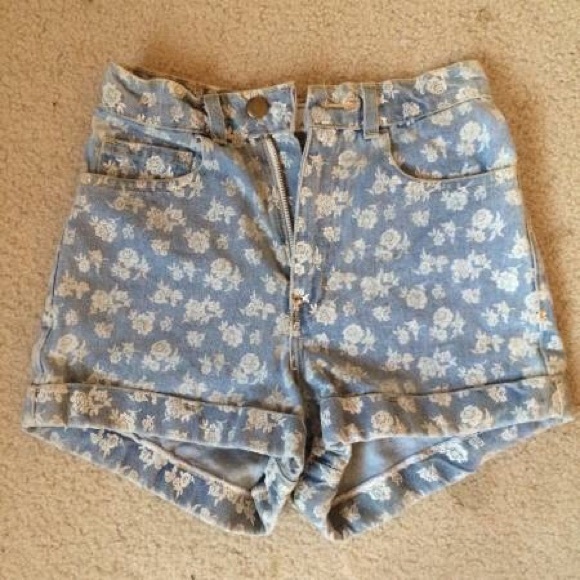 American Apparel Pants - American Apparel High Waist Denim Shorts