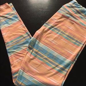 OS Lularoe legging Pastel stripes