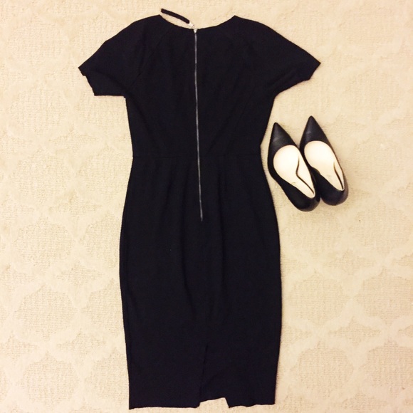 Fitted Short Sleeved Dress with Back Zipper