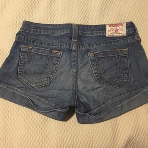 True Religion Allie cuff stretch denim shorts
