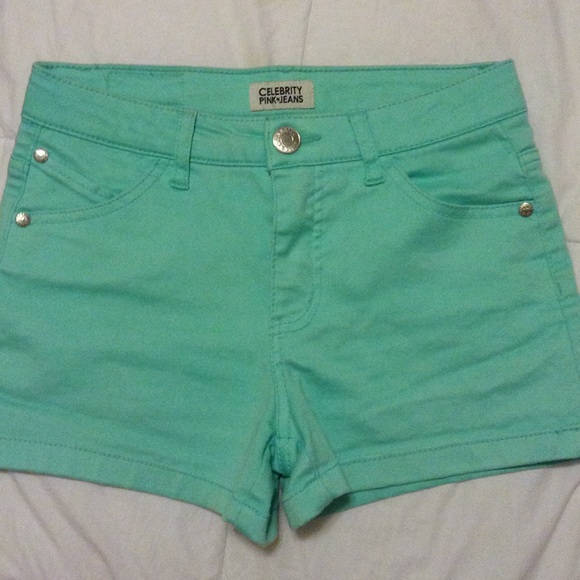 Celebrity pink Sea foam green shorts