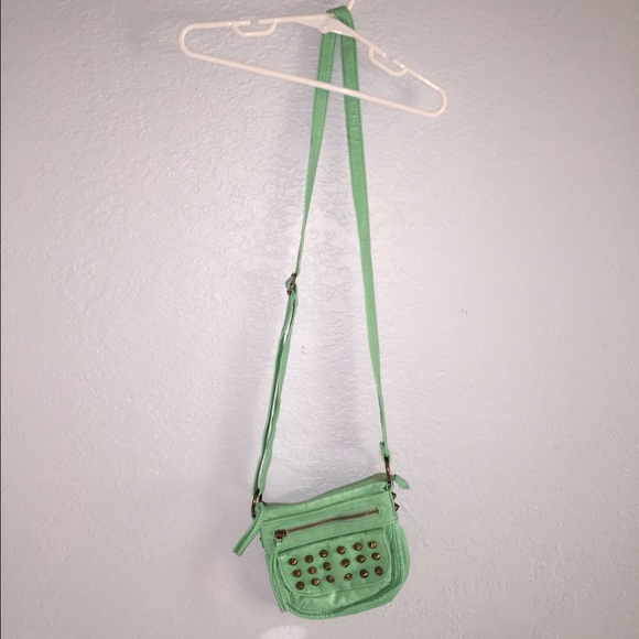 studded mint green purse
