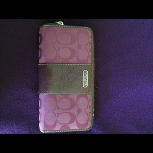Coach purple large wallet