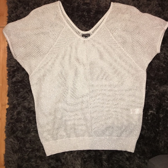 Large Express Sparkle Dolman Sleeve V-Neck top.