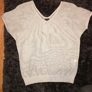 Large Express Sparkle Dolman Sleeve V-Neck top.