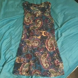 Sheer xtra long paisley tank top