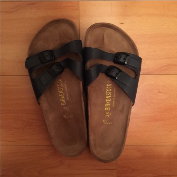 Navy Birkenstocks