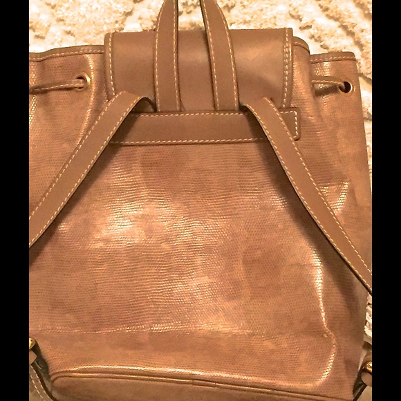 Lancel snake print leather backpack main image 4