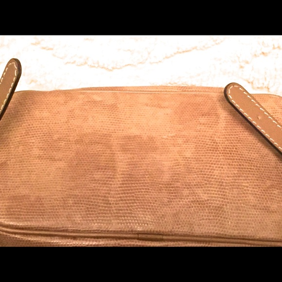 Lancel snake print leather backpack