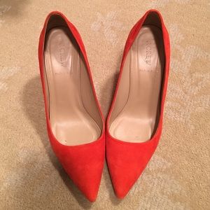 J. Crew Strawberry Suede Pumps