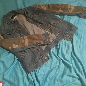 BDG urban outfitters camo and denim jacket