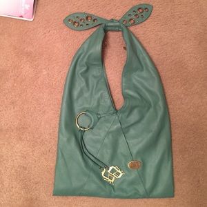 Teal double side zip bag