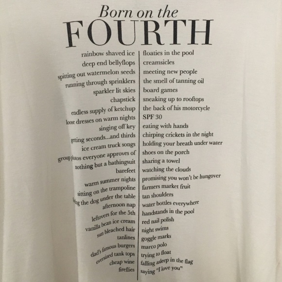 NWOT Wildfox Born On The Fourth Long Sleeve