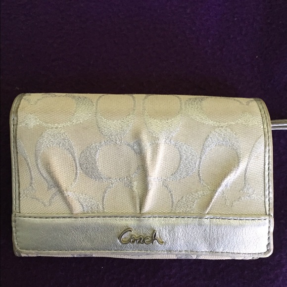 Coach silver small wallet