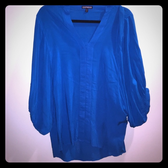 Blue Express Blouse with a puffy dolman sleeve!