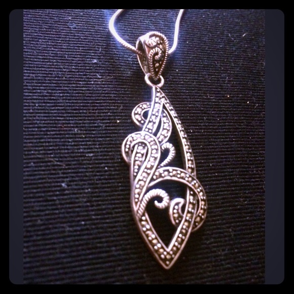 Unique Sterling Silver ornamented Necklace