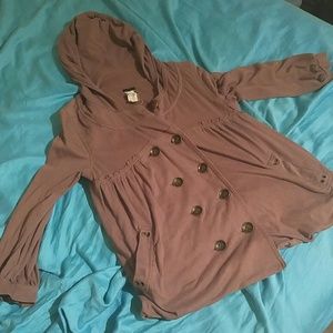Free people hooded peacoat style jacket
