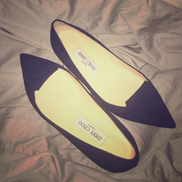 Jimmy Choo Attila - Suede Navy Flat. SIZE 37