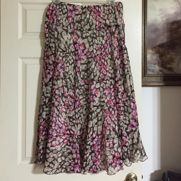 22W plus size boho maxi full flirty skirt