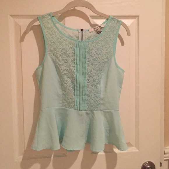 Mint peplum top