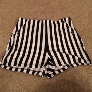 Black and white striped shorts!