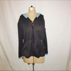 Grey and blue zip up jacket