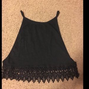 Black spaghetti strap crop top